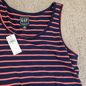 NWT Gap Maternity Nursing Dress Pinstripe Red Blue Tank XS Overlay Breastfeed